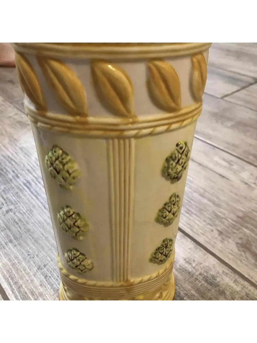 Ceramic‎ Oval Pasta Storage Canister with Lid Artichokes Tuscan Design